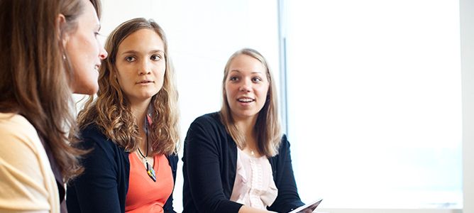 Students at meeting